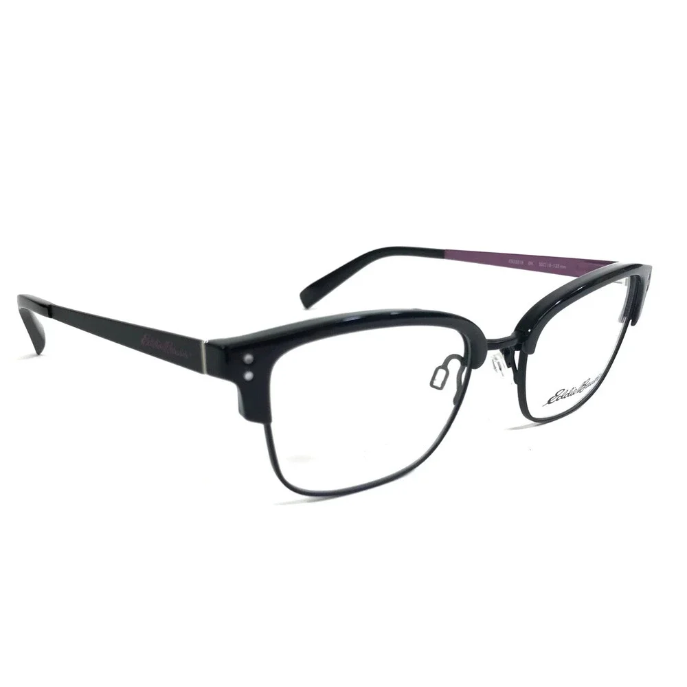 Eddie Bauer Eyeglasses Frames EB32218 BK Black Purple Cat Eye Full Rim 50-18-135